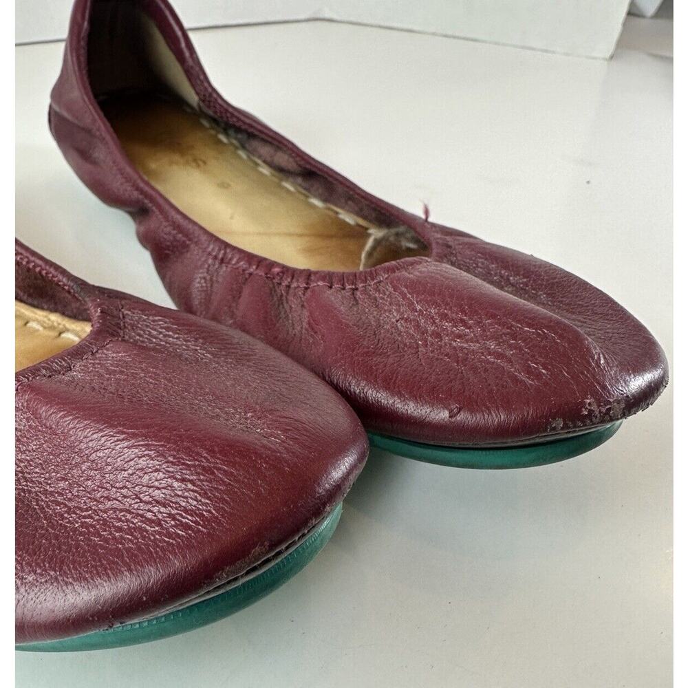 Tieks Burgundy Red Ballet Flats Maroon Leather Slip On Shoes Women's Size 9 - Picture 6 of 15